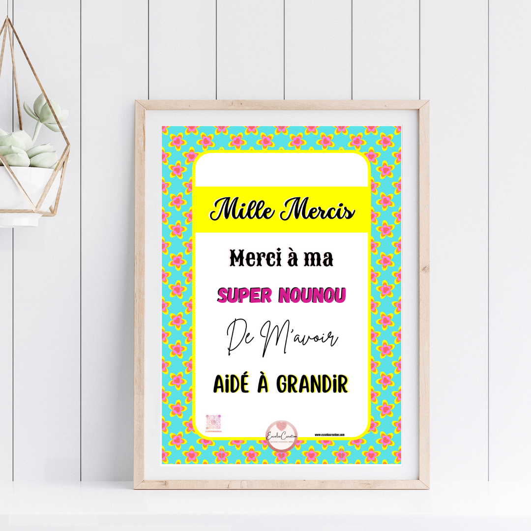 Mille Mercis à ma super nounou de m'avoir aidé à grandir - Collection Les Supers Parents