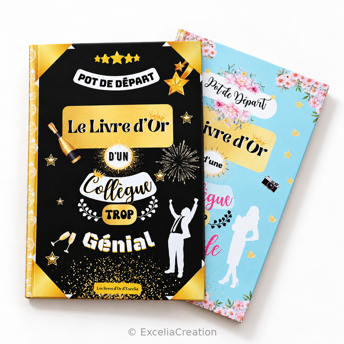 Livres d’or de pot de départ pour un collègue et une collègue