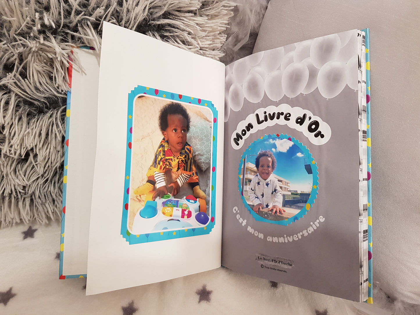 Livre d'Or personnalisé de mon anniversaire pour garçon - Enfant de 1 à 15 ans - Bleu