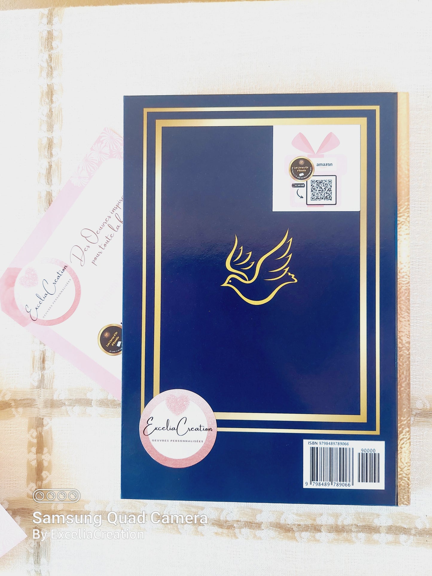 Livre d'Or de Condoléances personnalisé pour honorer la mémoire d'un être cher, Dire aurevoir à un proche, faire son deuil - BLEU