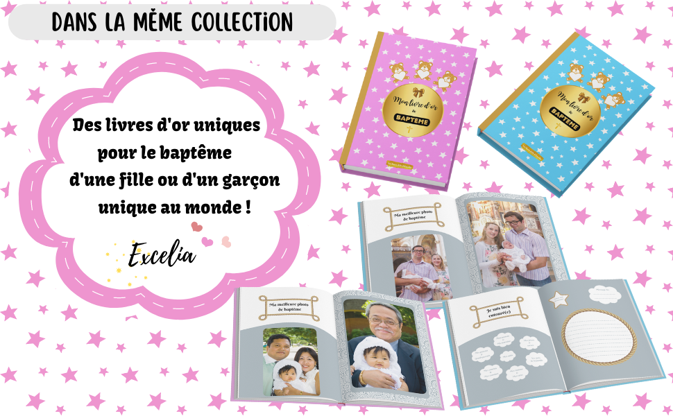 Mon livre d'or de baptême rose princesse - Idée cadeau à offrir pour le baptême d'une fille