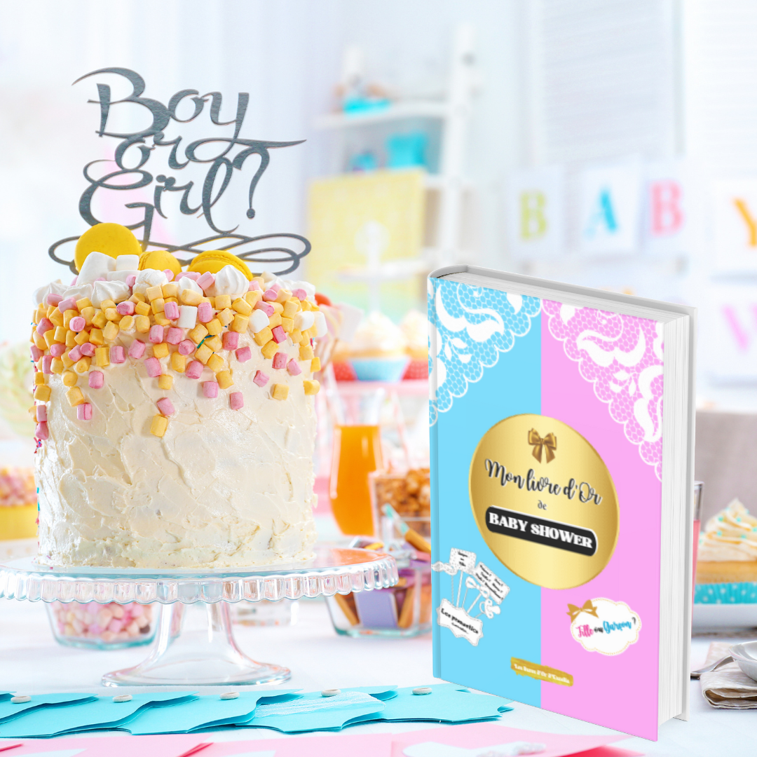 Mon Livre d'Or de Baby Shower - Fille ou Garçon ? Livre de PRONOSTICS pour conserver les souvenirs de votre fĂȘte prĂ©natale, vos vĆux pour maman et bĂ©bĂ©