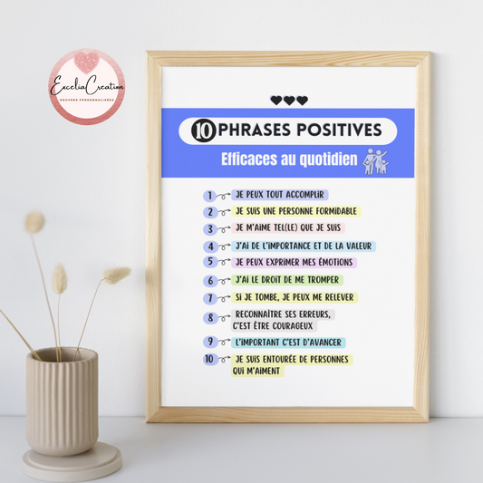 10 Phrases positives efficaces au quotidien - Collection Les Supers Parents