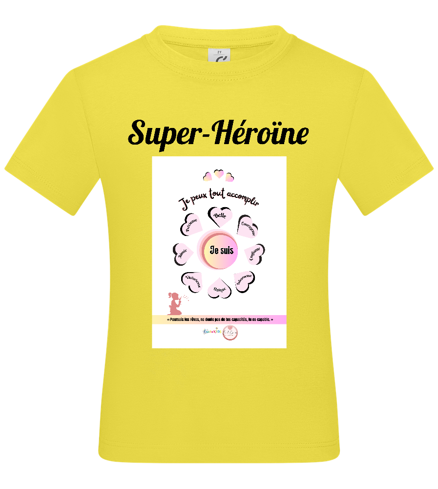 Tee-shirt de super-héroïne à manches courtes pour Fille - Je peux tout accomplir
