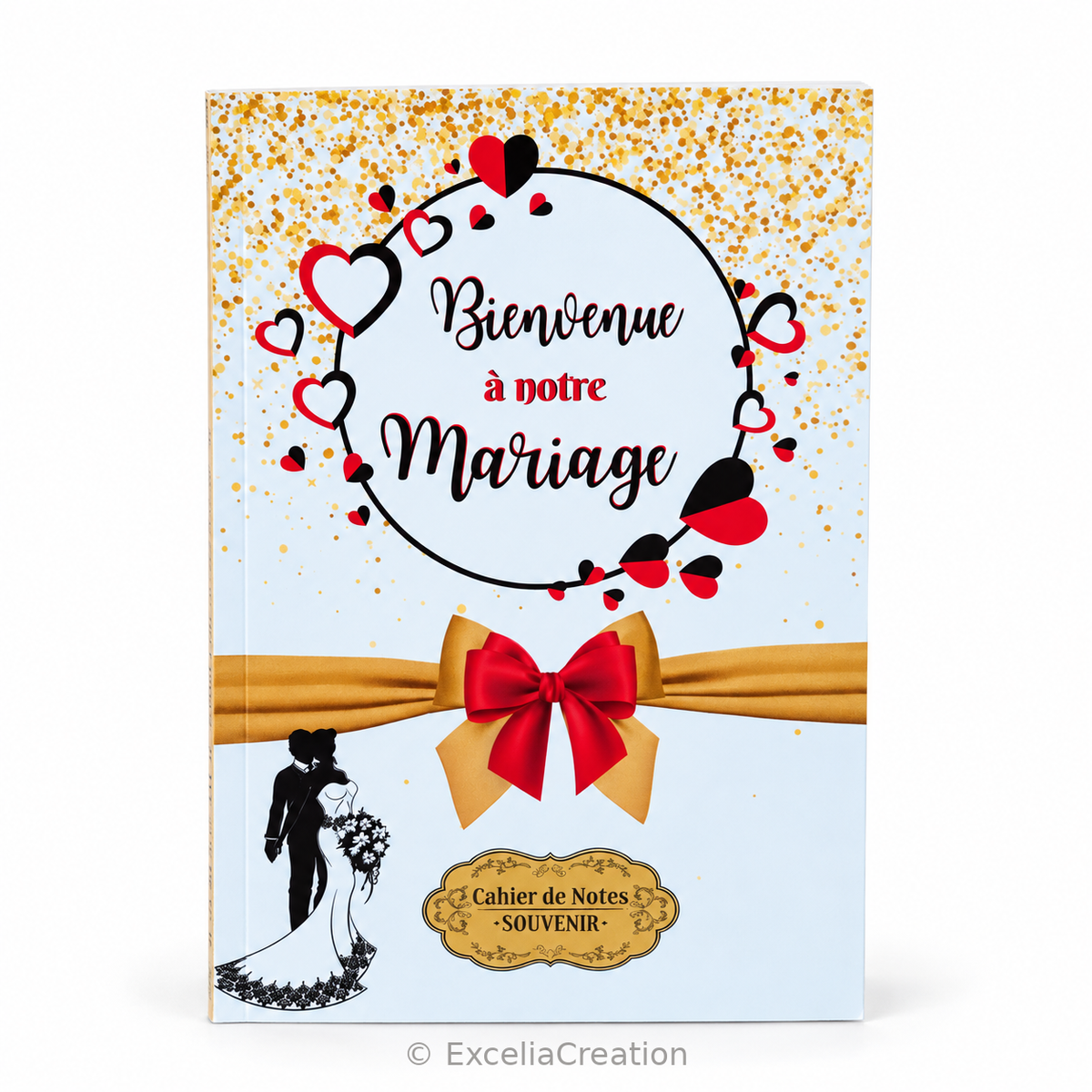 Couverture du cahier de notes souvenir Bienvenue à notre mariage