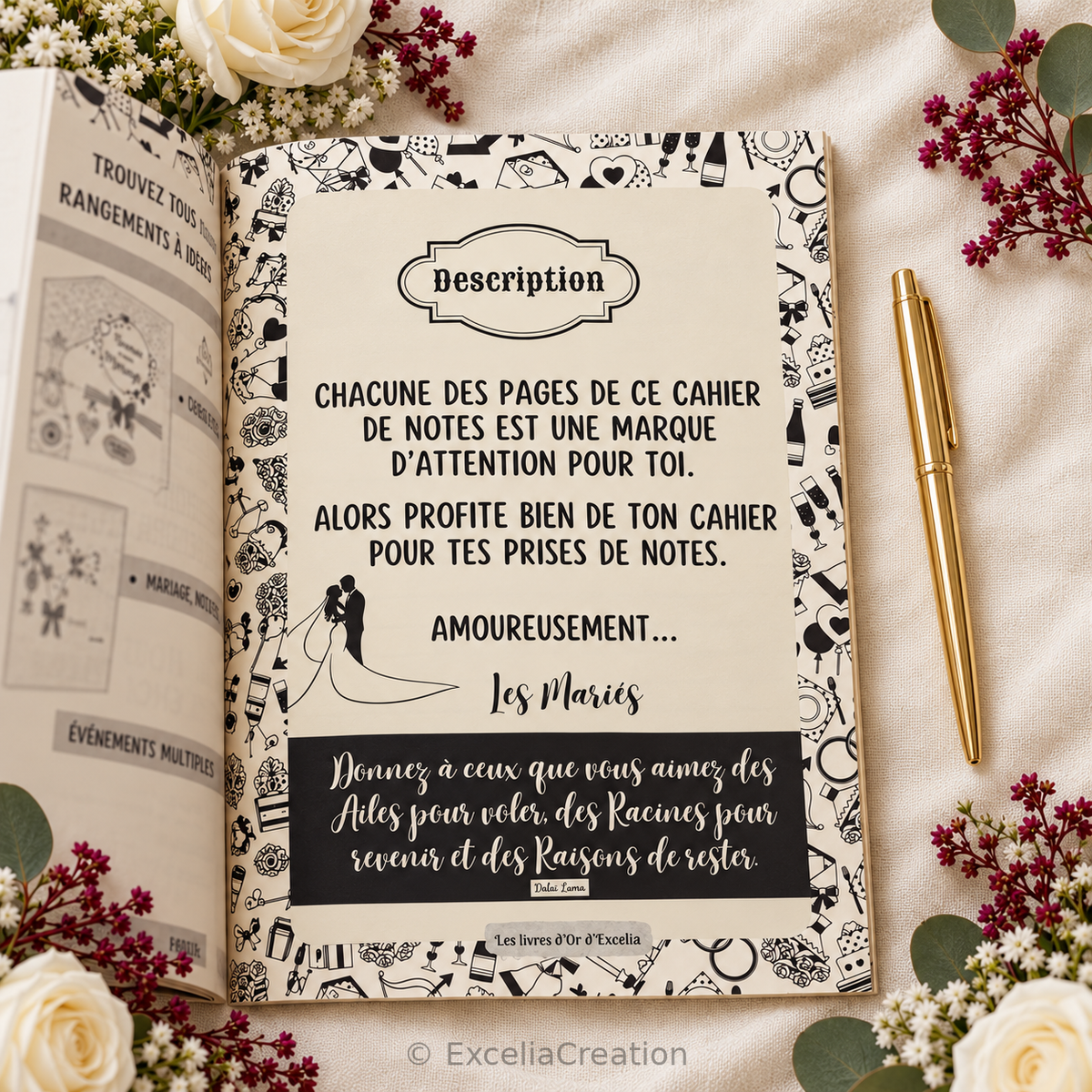 Page Description et message des mariés