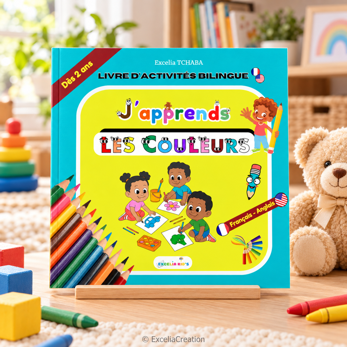 Nouvelle couverture – J’apprends les couleurs, livre bilingue