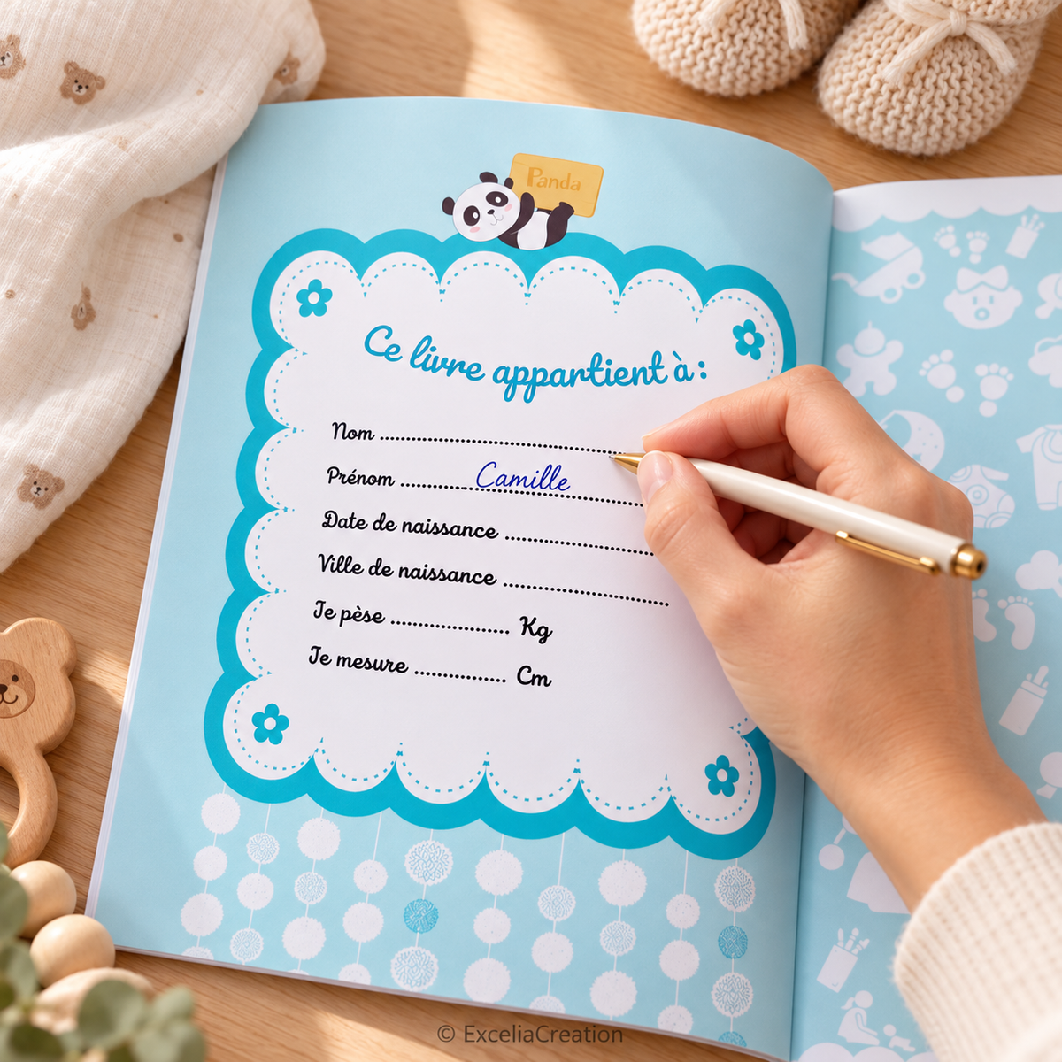 Page Ce livre appartient à avec un exemple de prénom