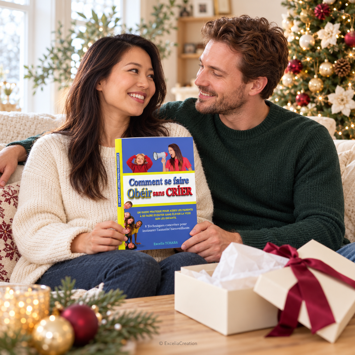 Deux parents découvrent le guide à Noël