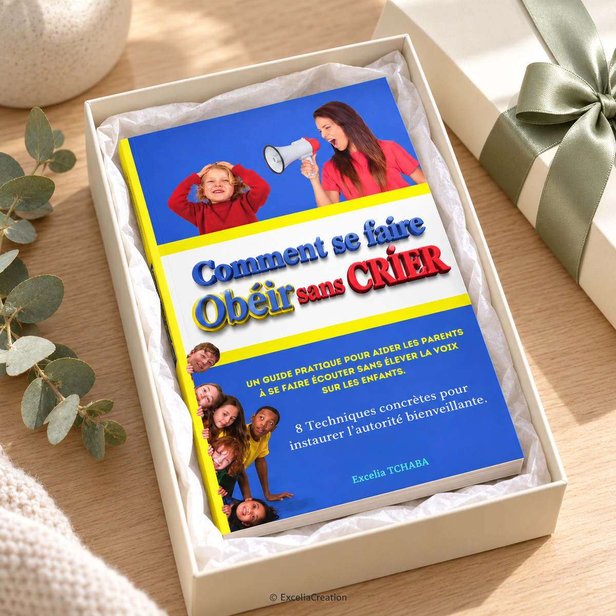 Idée cadeau : guide dans un coffret ouvert, accessoires de mise en scène
