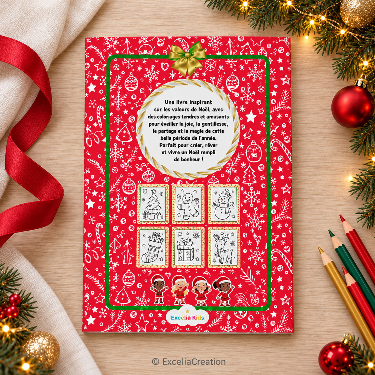 Quatrième de couverture du livre Je colorie les valeurs de Noël