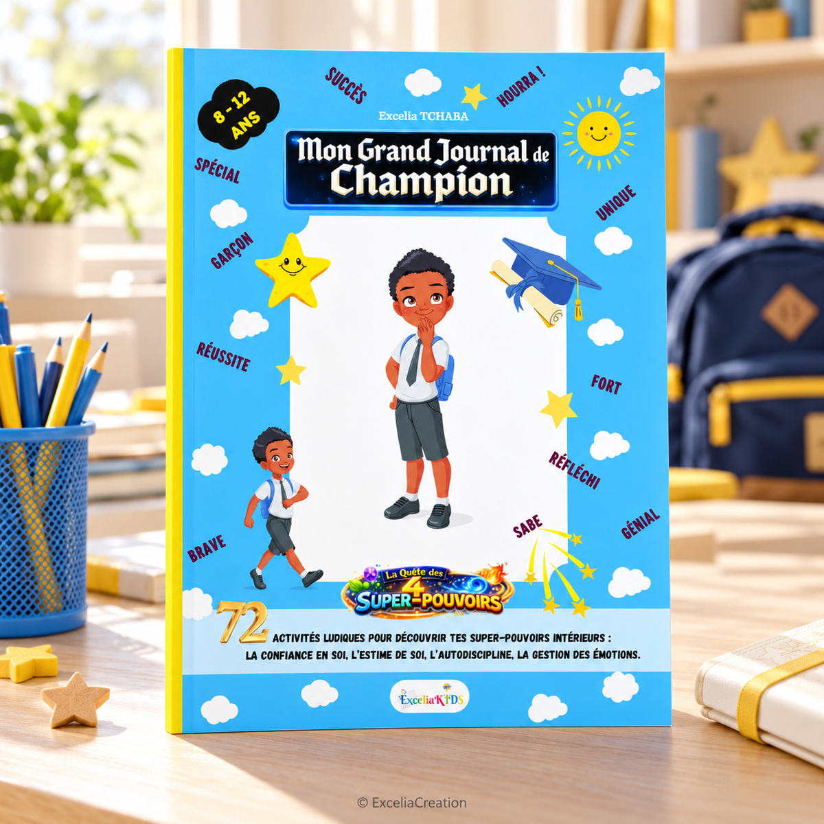 Couverture du Journal de Champion : la quête des 4 Super-Pouvoirs, 8–12 ans