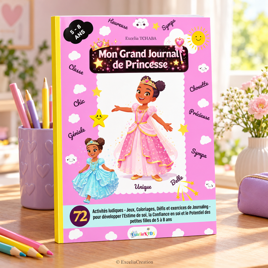 Couverture du Journal de Princesse 5–8 ans avec tranche jaune