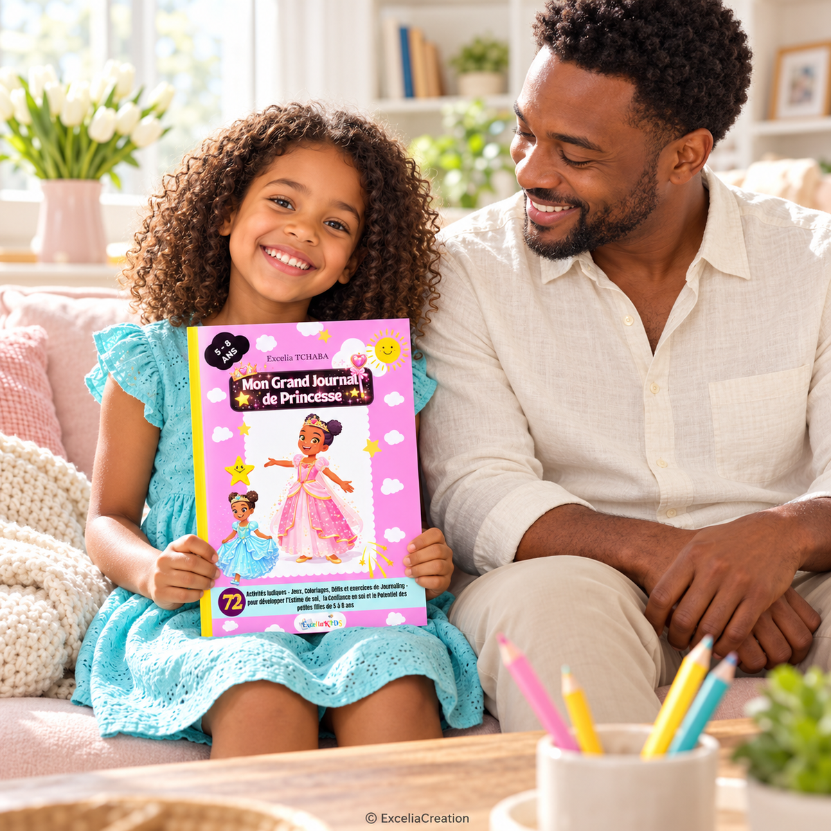Moment père-fille avec le Journal de Princesse