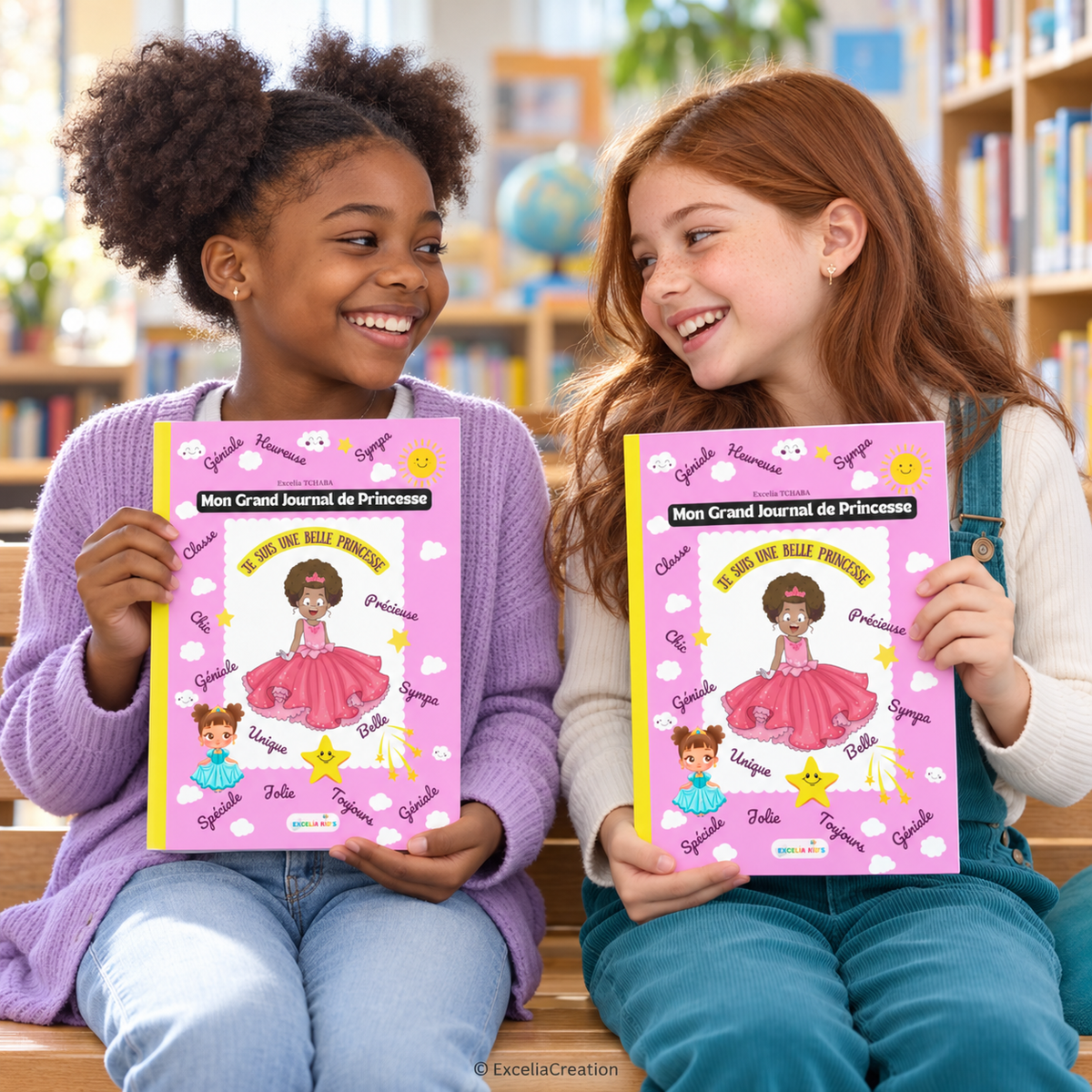 Deux amies tiennent leur journal de princesse
