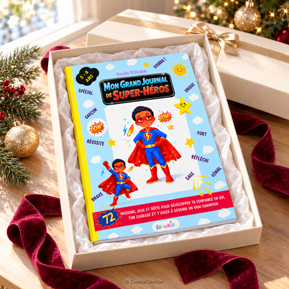 Présentation du journal dans un coffret de Noël