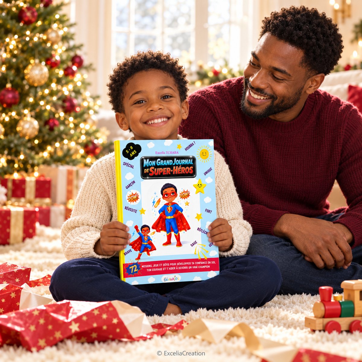 Journal de Super-Héros offert à Noël en famille