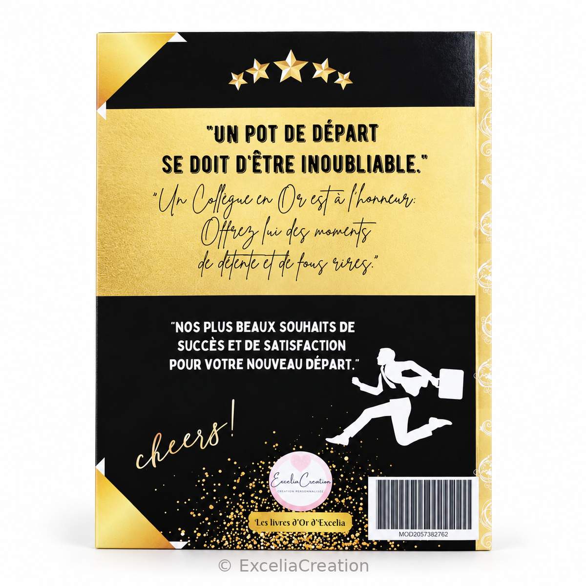 Dos du livre d’or d’un collègue trop génial sur fond blanc