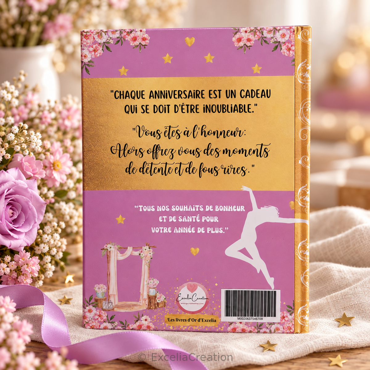 Quatrième de couverture du livre d’or anniversaire jeune fille
