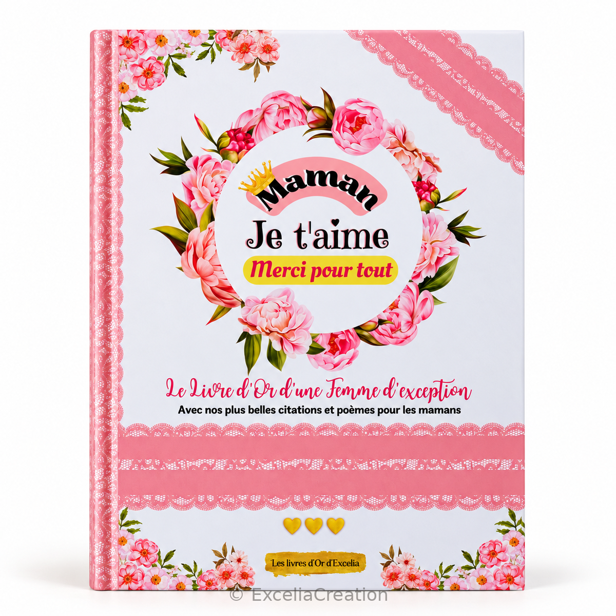 Couverture du livre d’or pour maman – Maman, je t’aime, merci pour tout