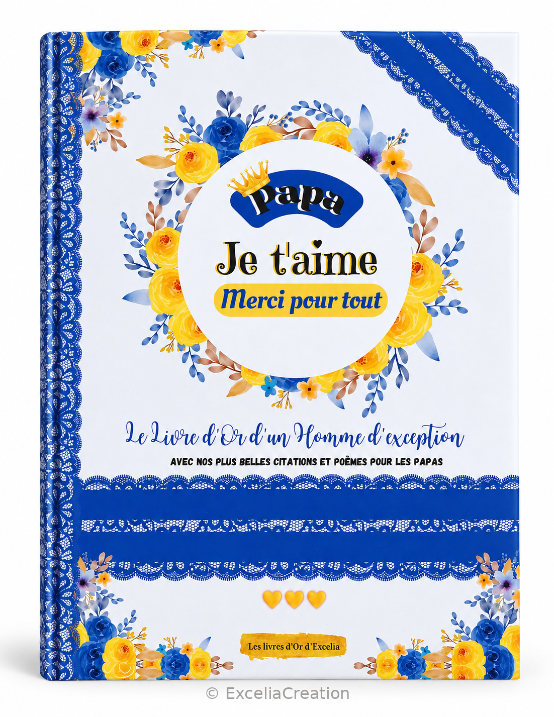 Couverture du livre d’or pour papa – Papa, je t’aime, merci pour tout
