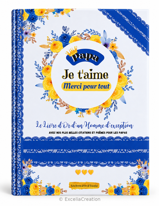 Couverture du livre d’or pour papa – Papa, je t’aime, merci pour tout