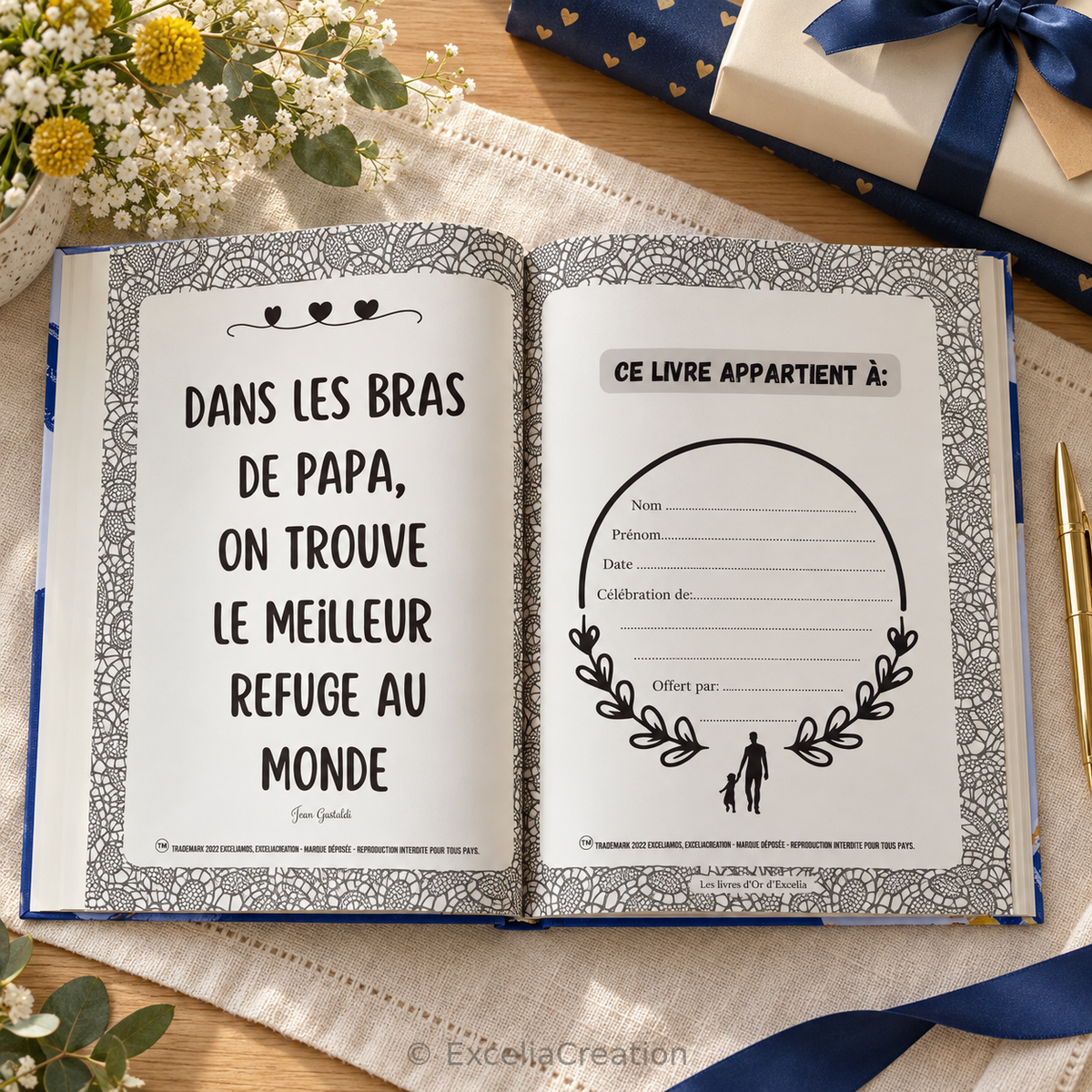 Page Ce livre appartient à du livre d’or pour papa