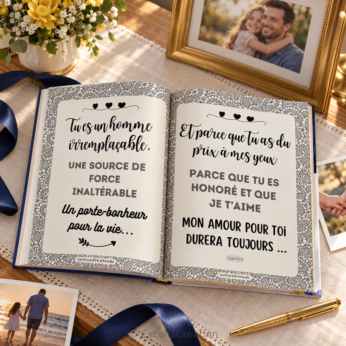 Pages intérieures du livre d’or pour papa – Tu es un homme irremplaçable