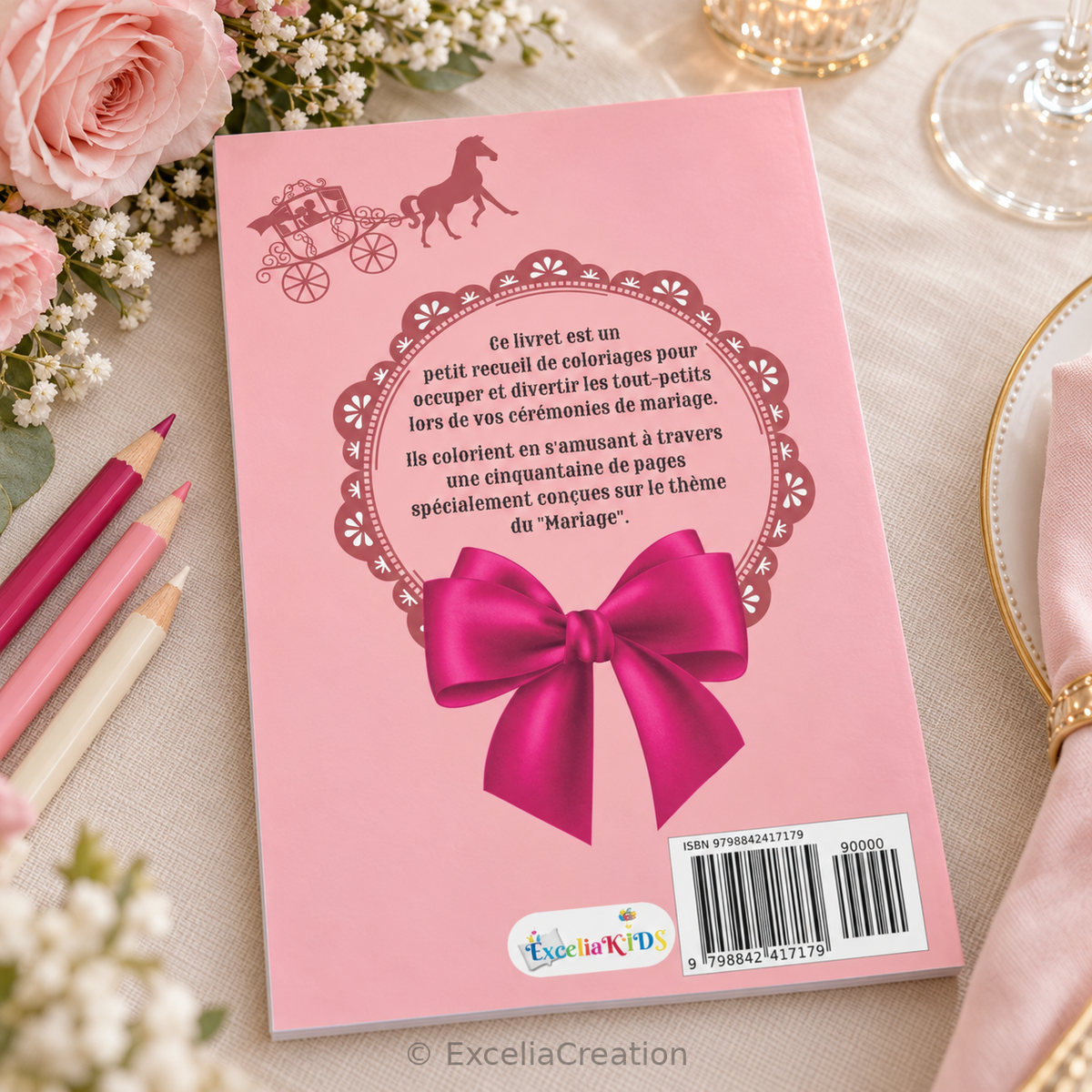 Dos du livret Mariage Royal 2–5 ans avec présentation et logo ExceliaKids