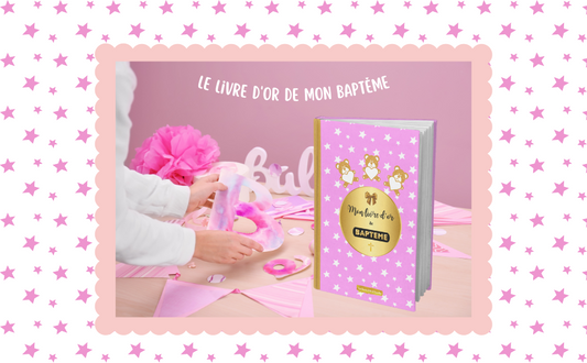 Mon livre d'or de baptême rose princesse - Idée cadeau à offrir pour le baptême d'une fille