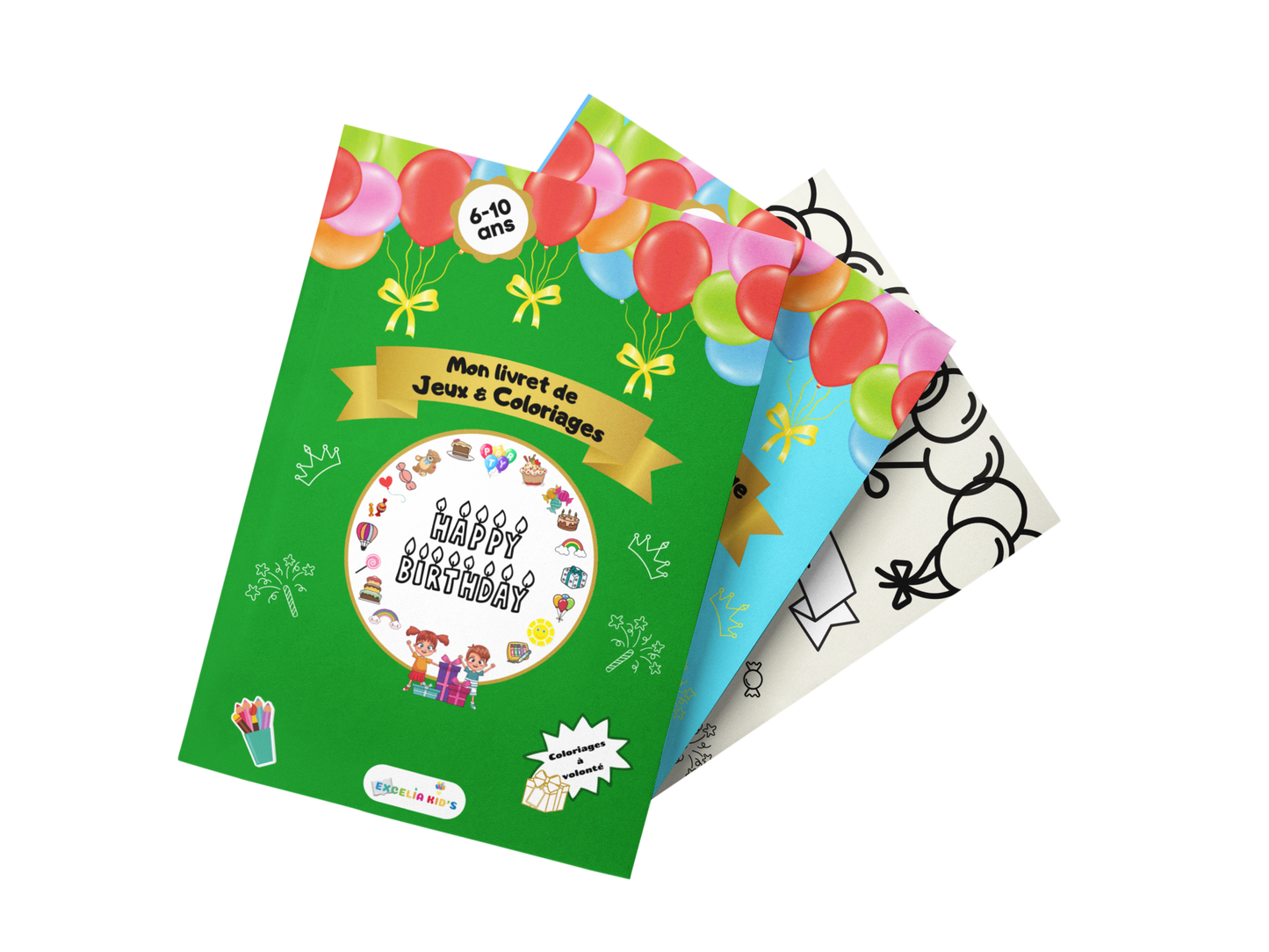 Birthday activity and coloring book for guest kids - Nice gift for guests from 6 to 10 years old: "English version"